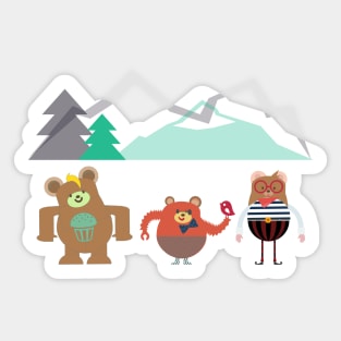 three little bears Sticker